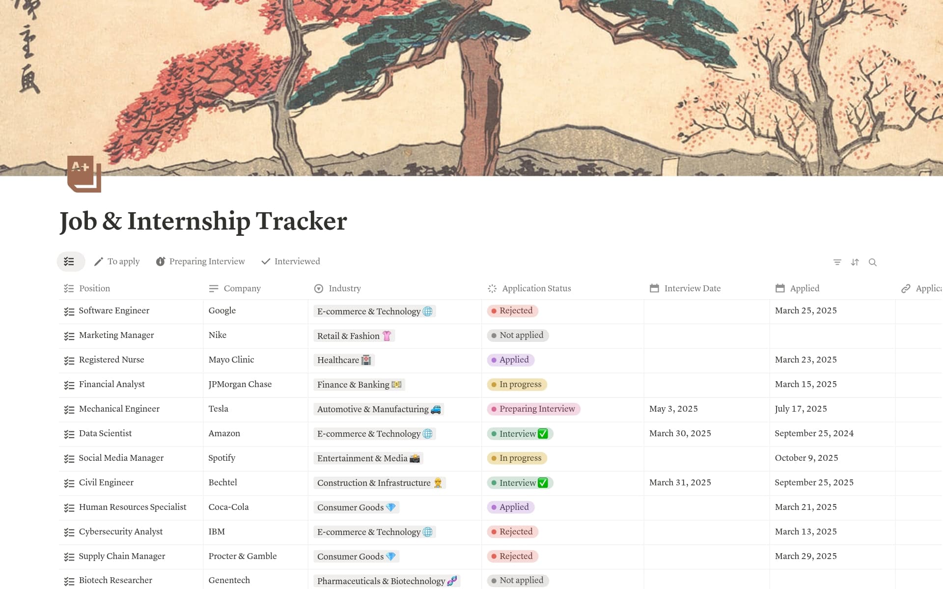 Job & Internship Tracker
