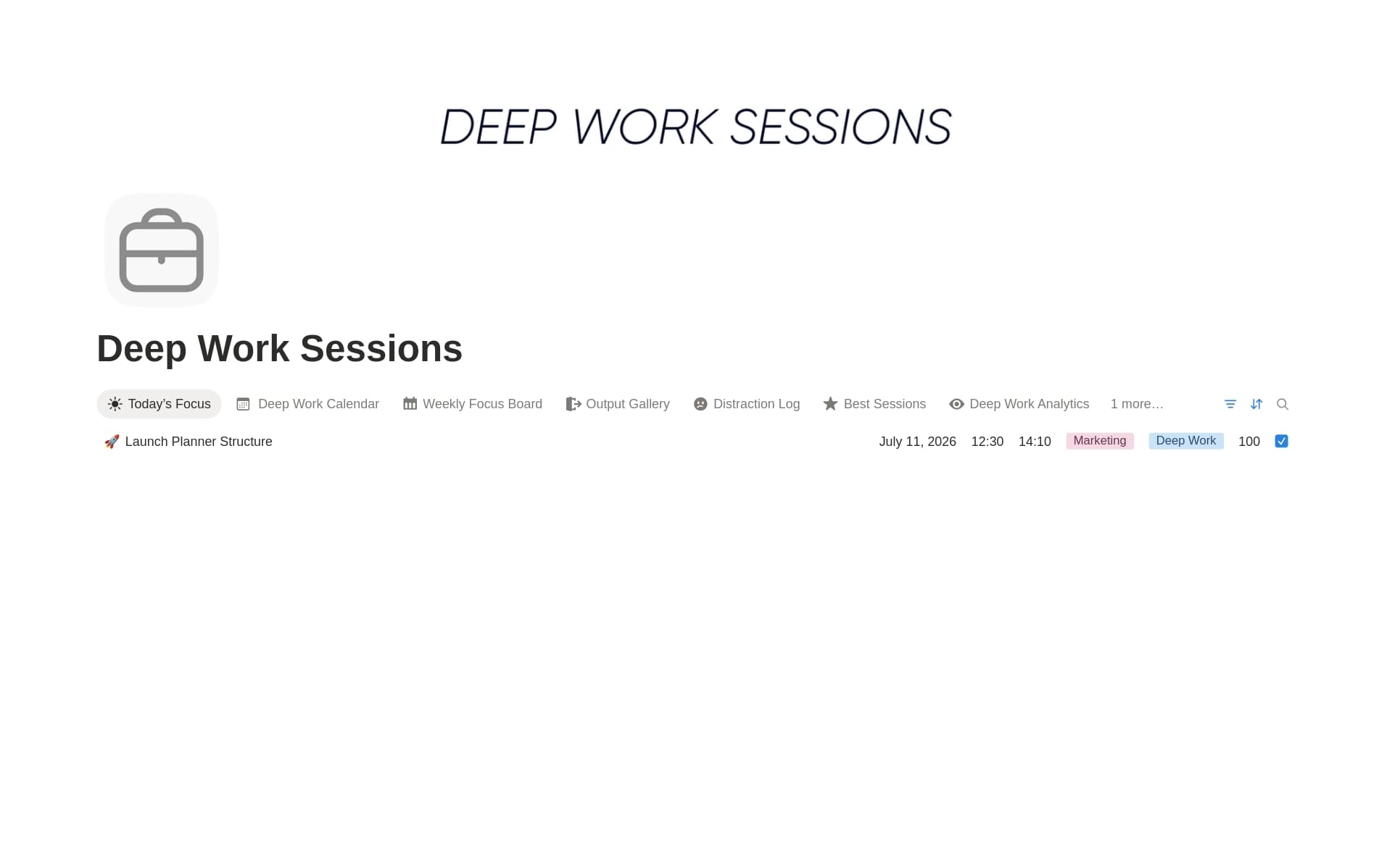 Deep Work Sessions
