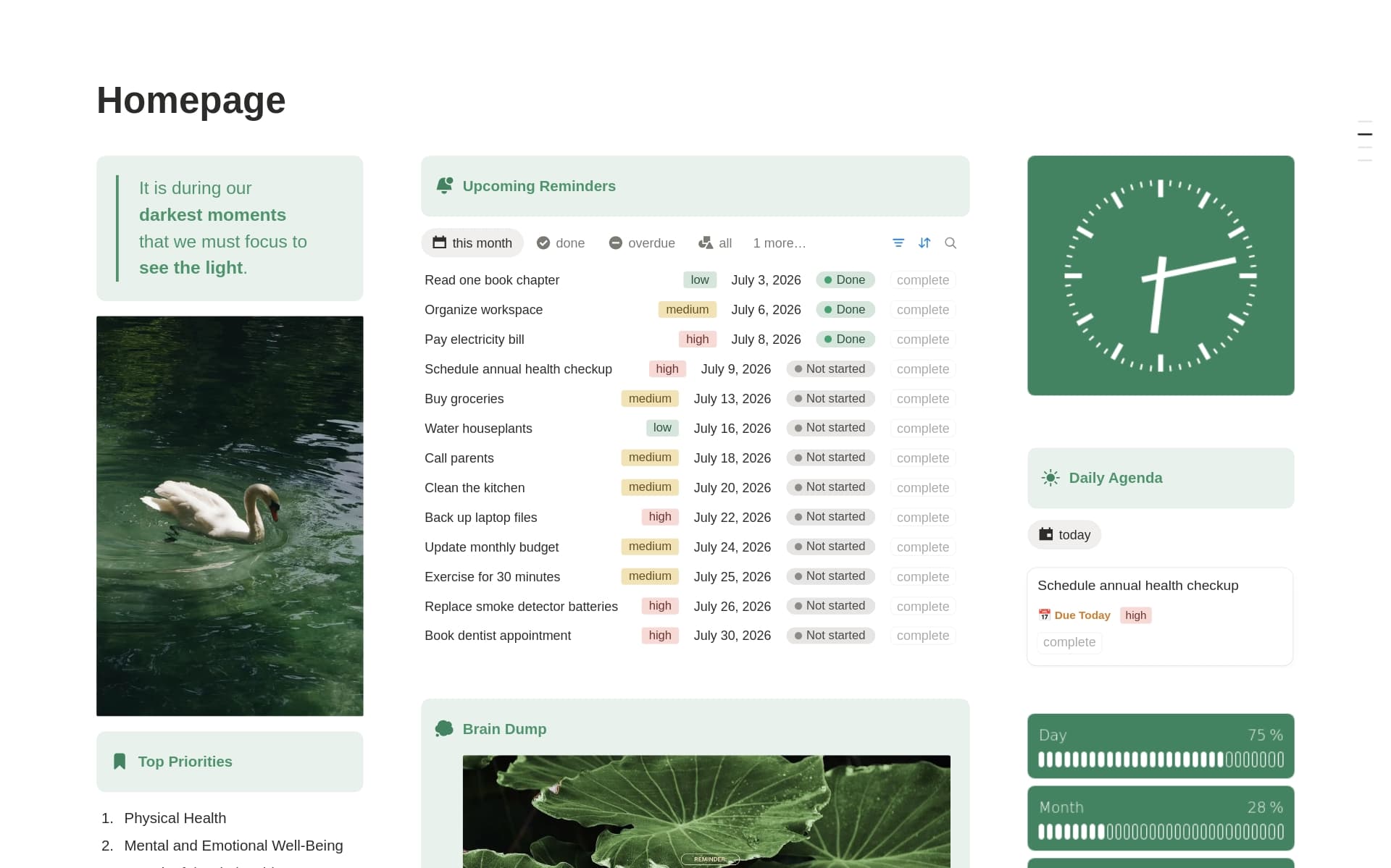 All-in-One Daily Dashboard
