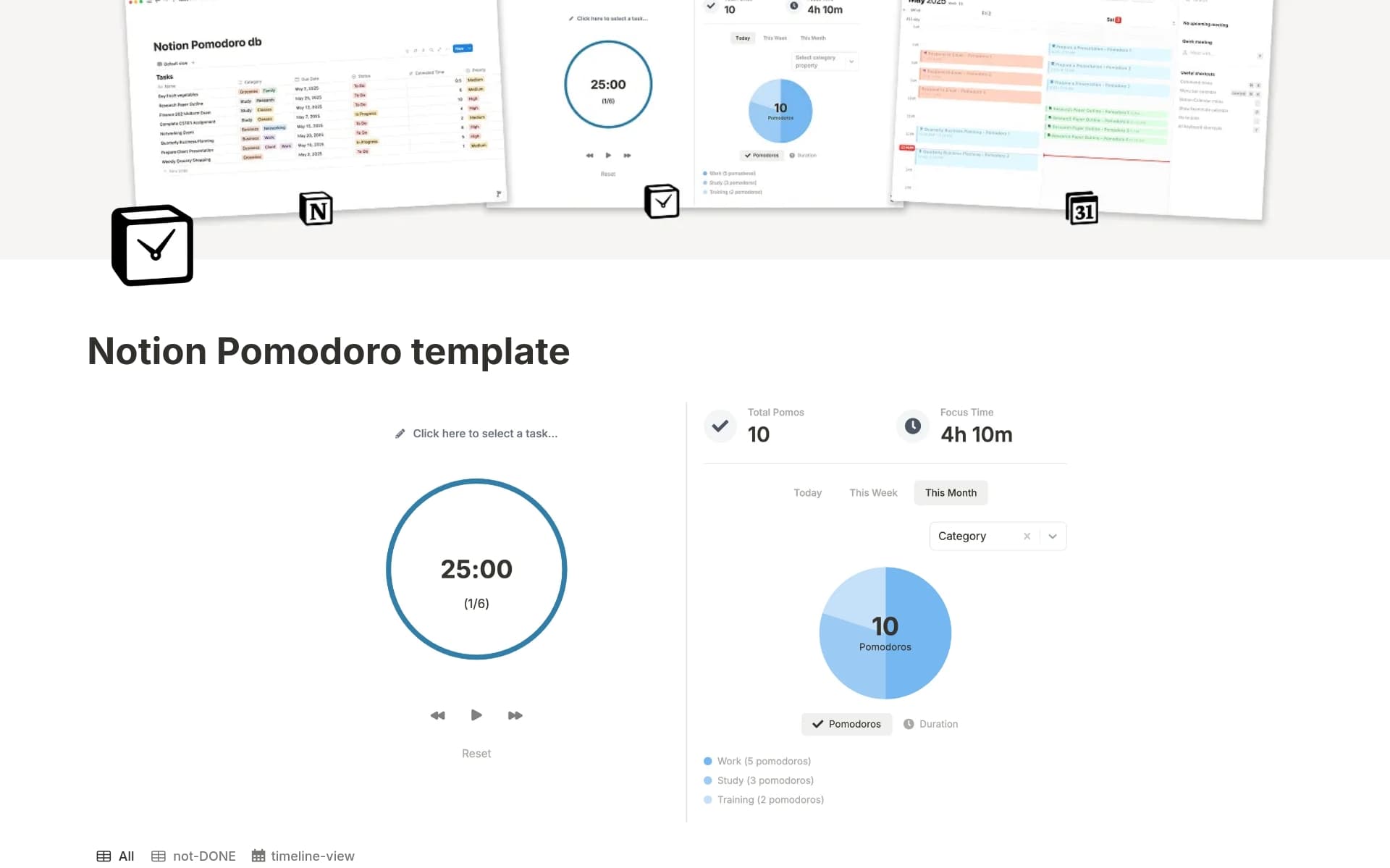 Ultimate Pomodoro Dashboard