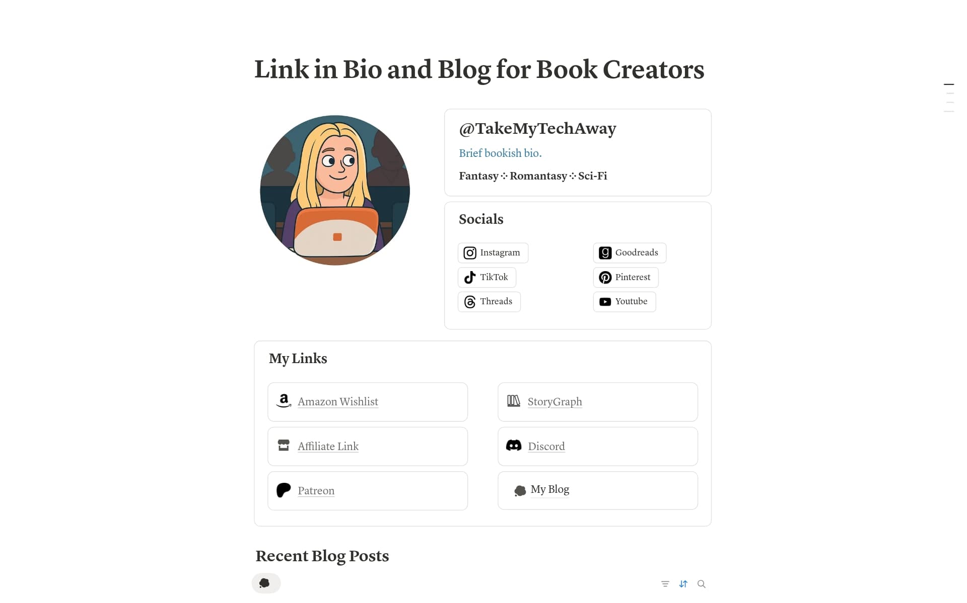 Link in Bio and Blog for Book Creators