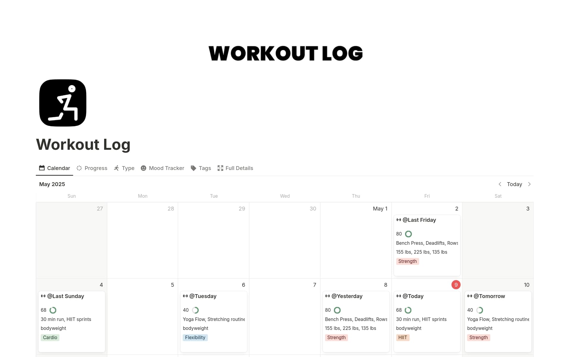 Workout Log