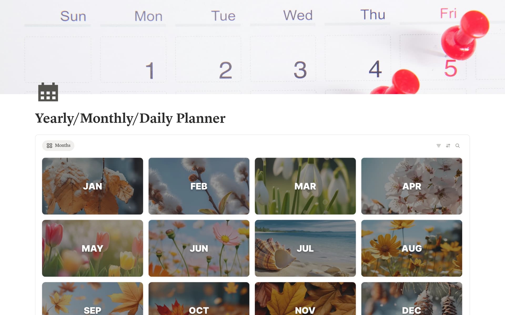 Yearly/Monthly/Daily Planner