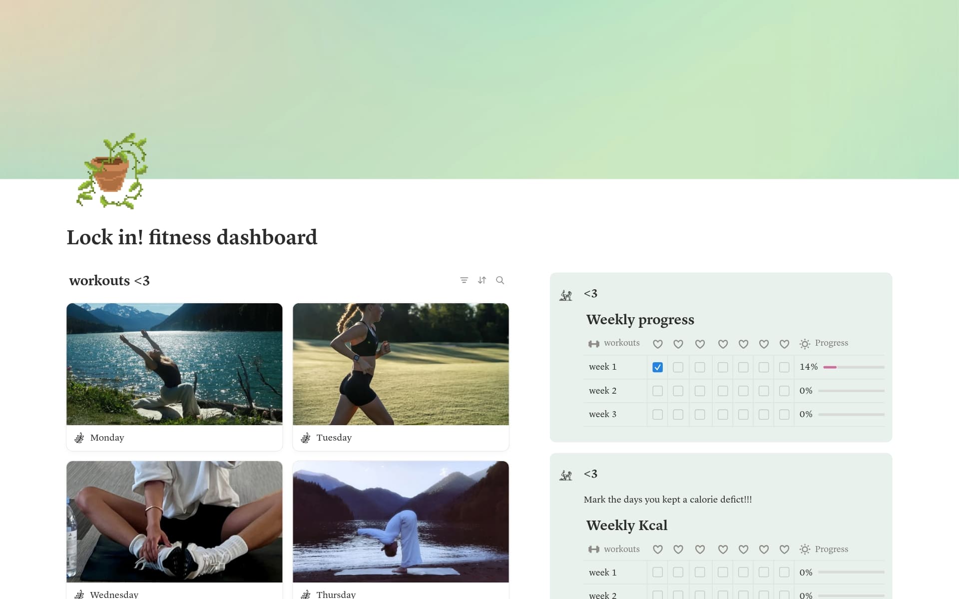 Lock in! Fitness dashboard