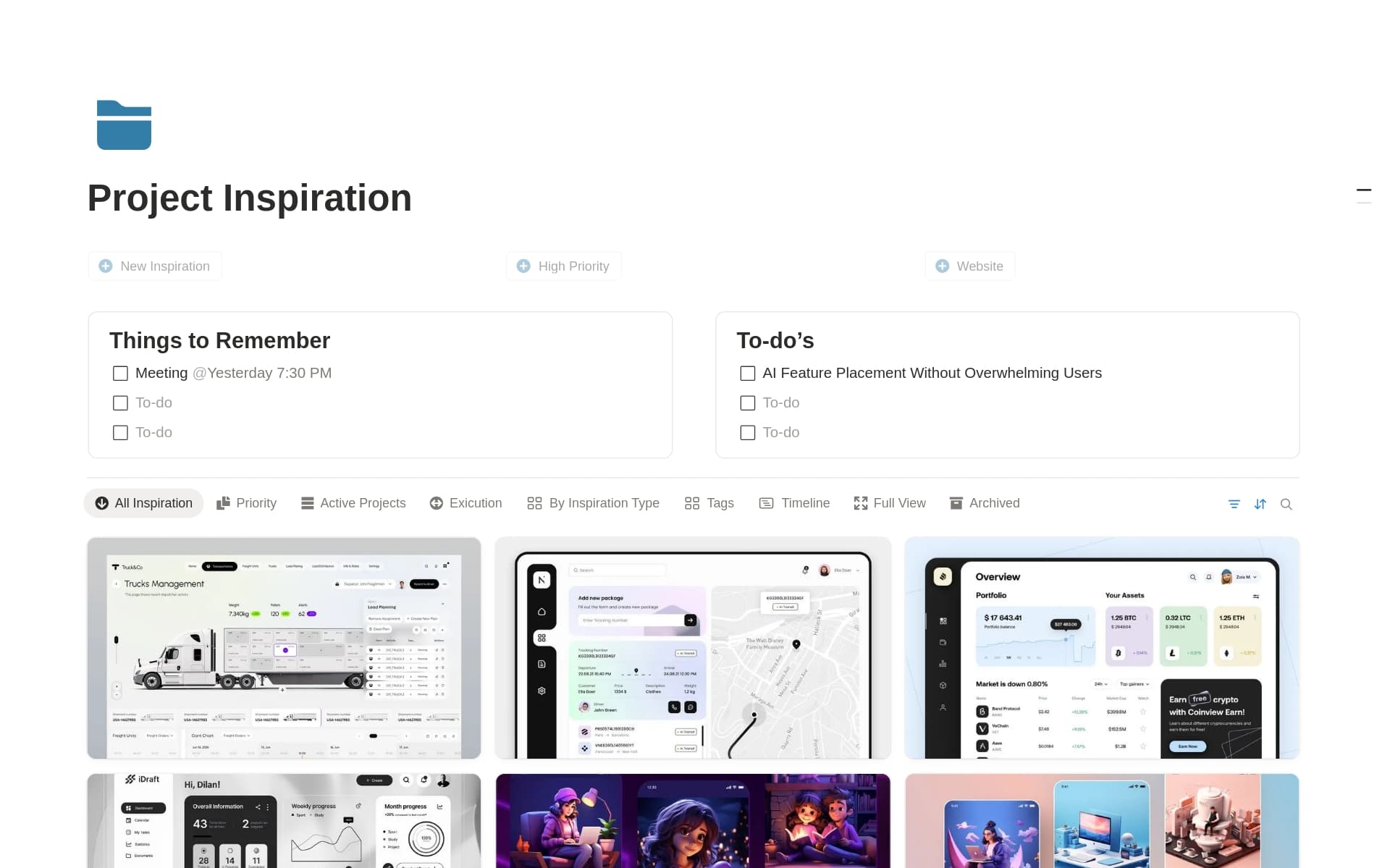 Visual Project Inspiration Board