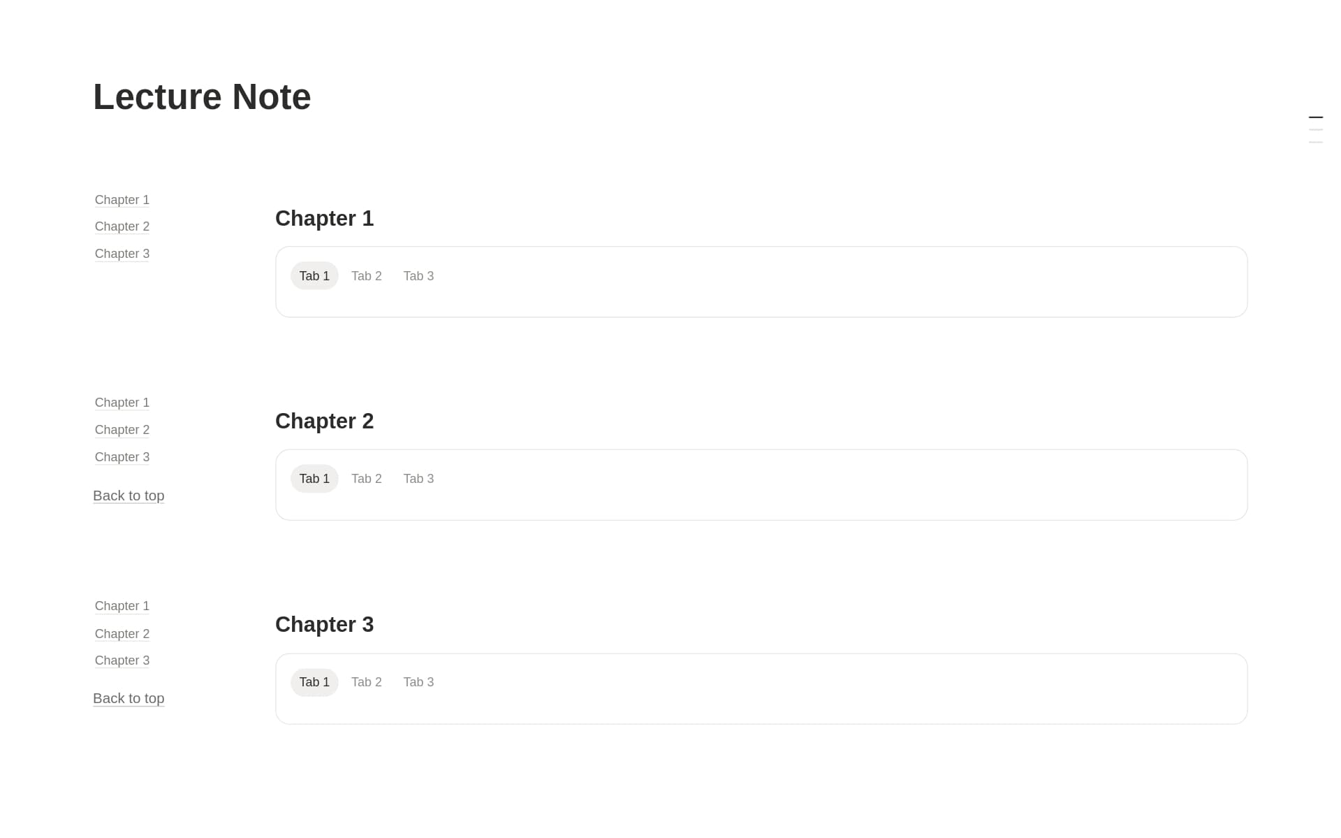 Lecture Note with Tabs