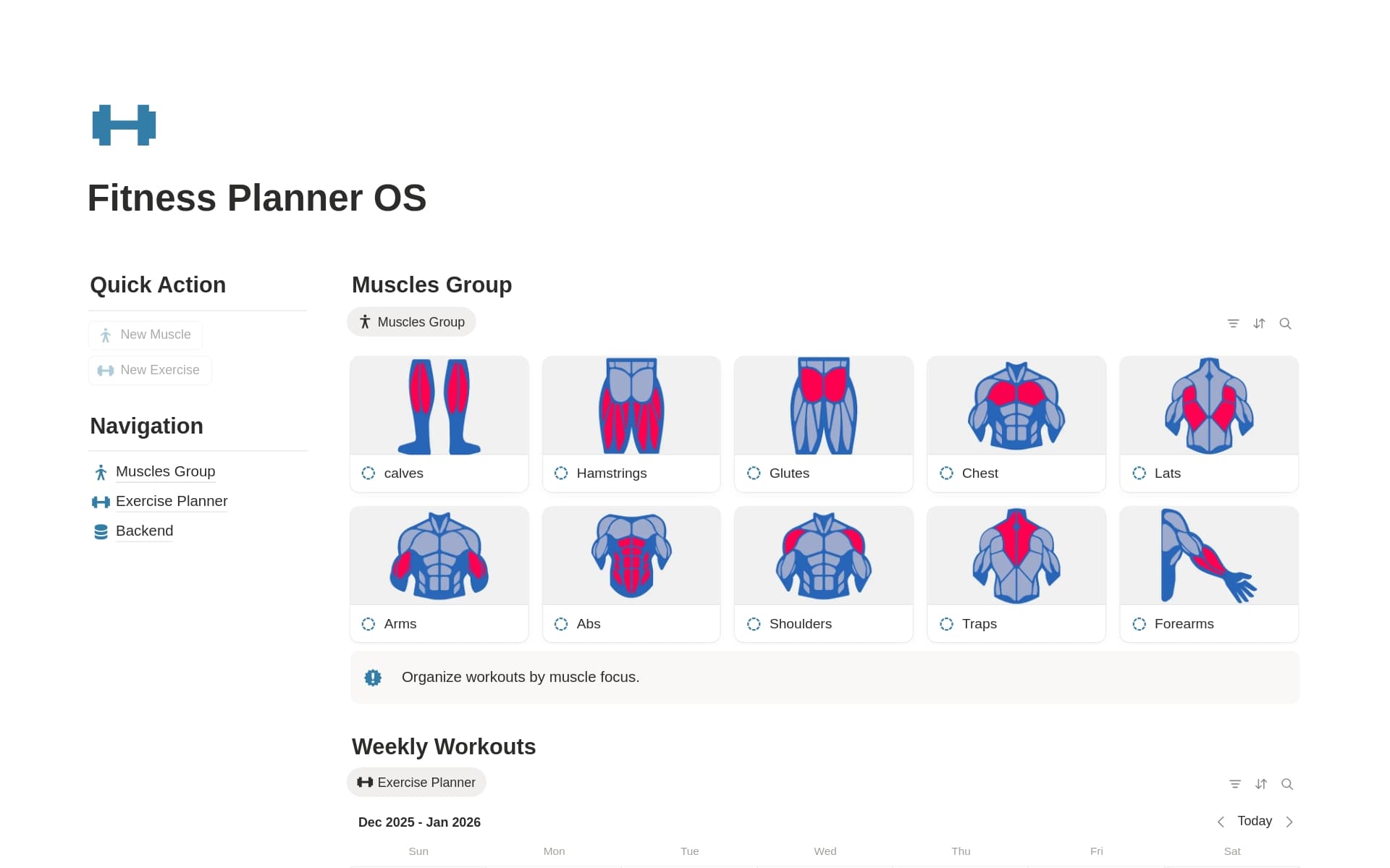 Workout & Fitness Planner OS