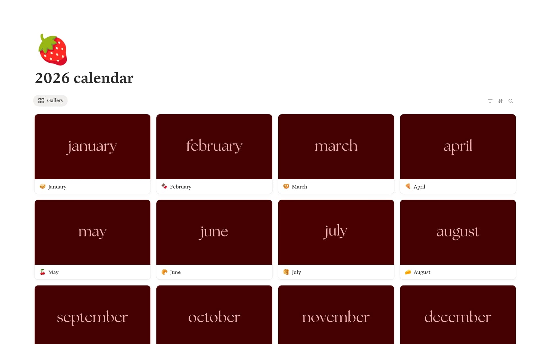 2026 calendar