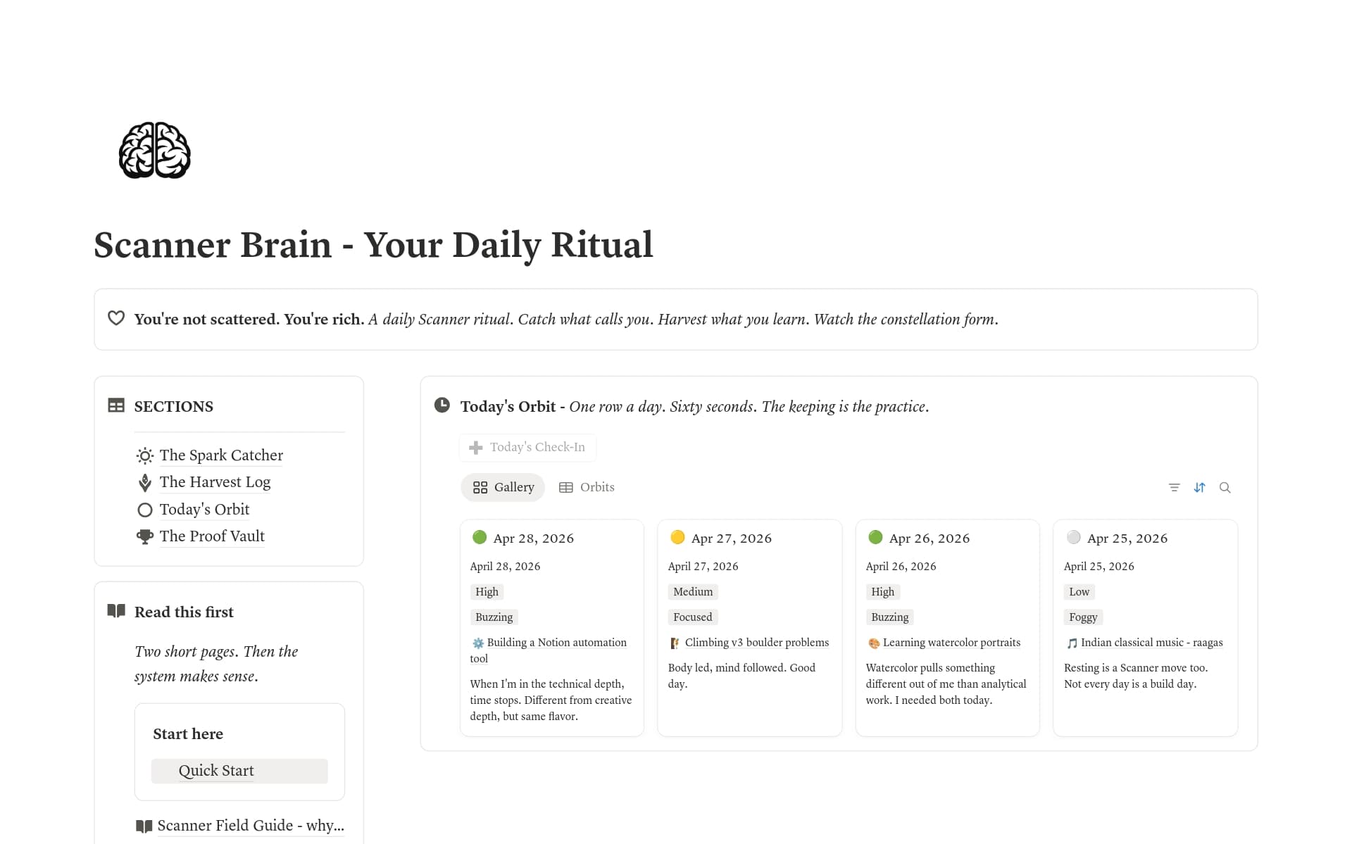 Scanner Brain: For Multipotentialite Minds