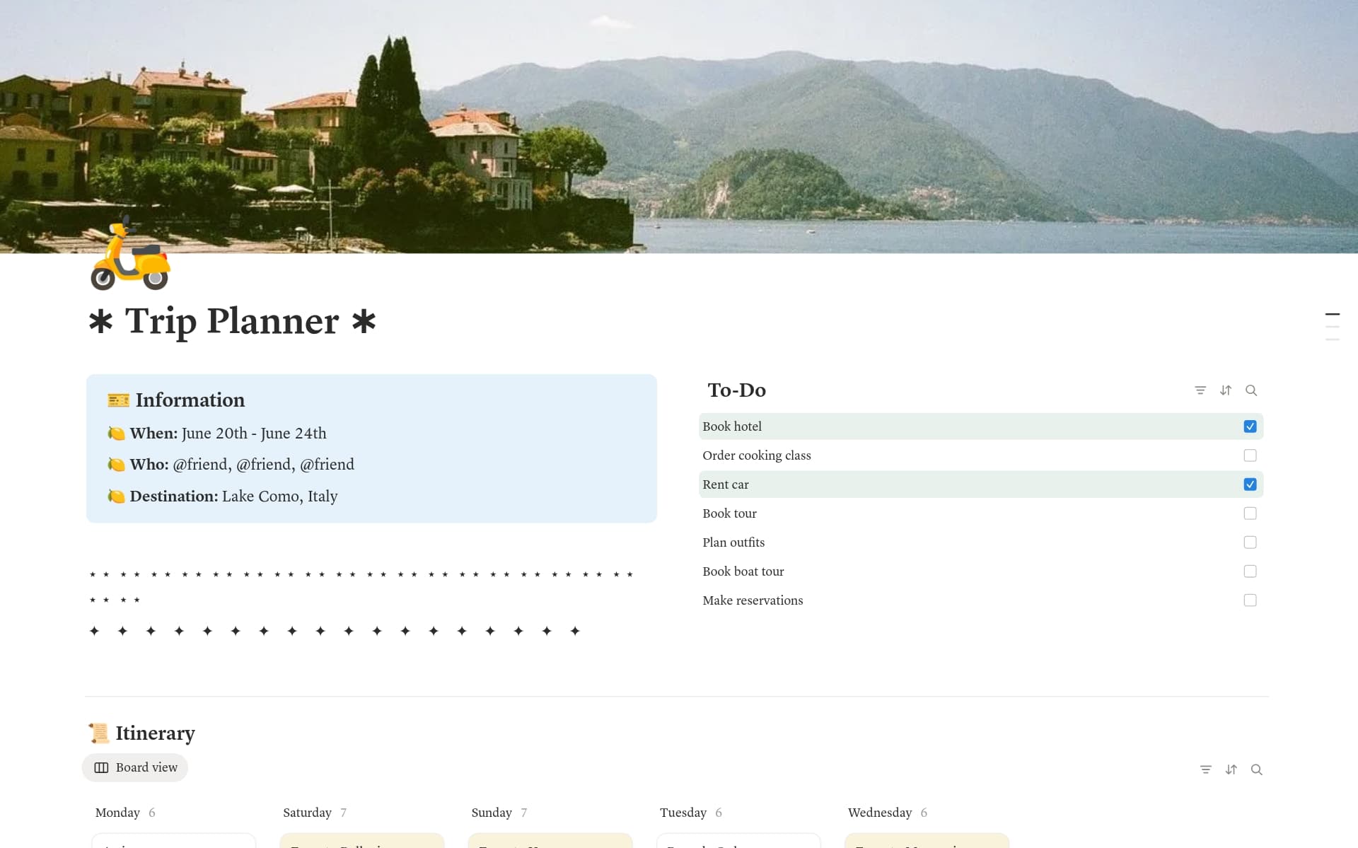 All in One: Trip Planner