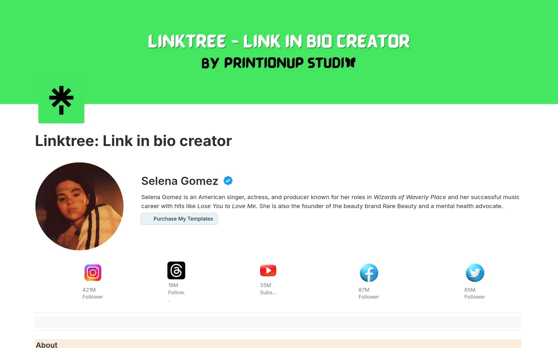 Linktree: Link in bio creator