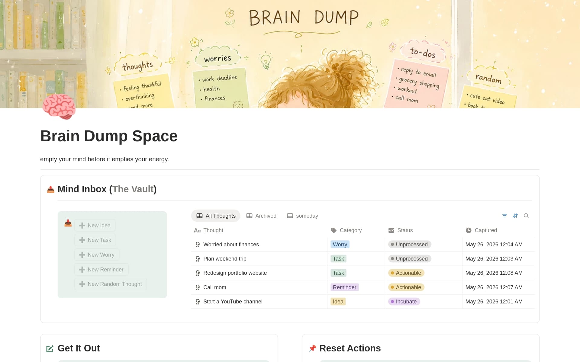 Brain Dump Space