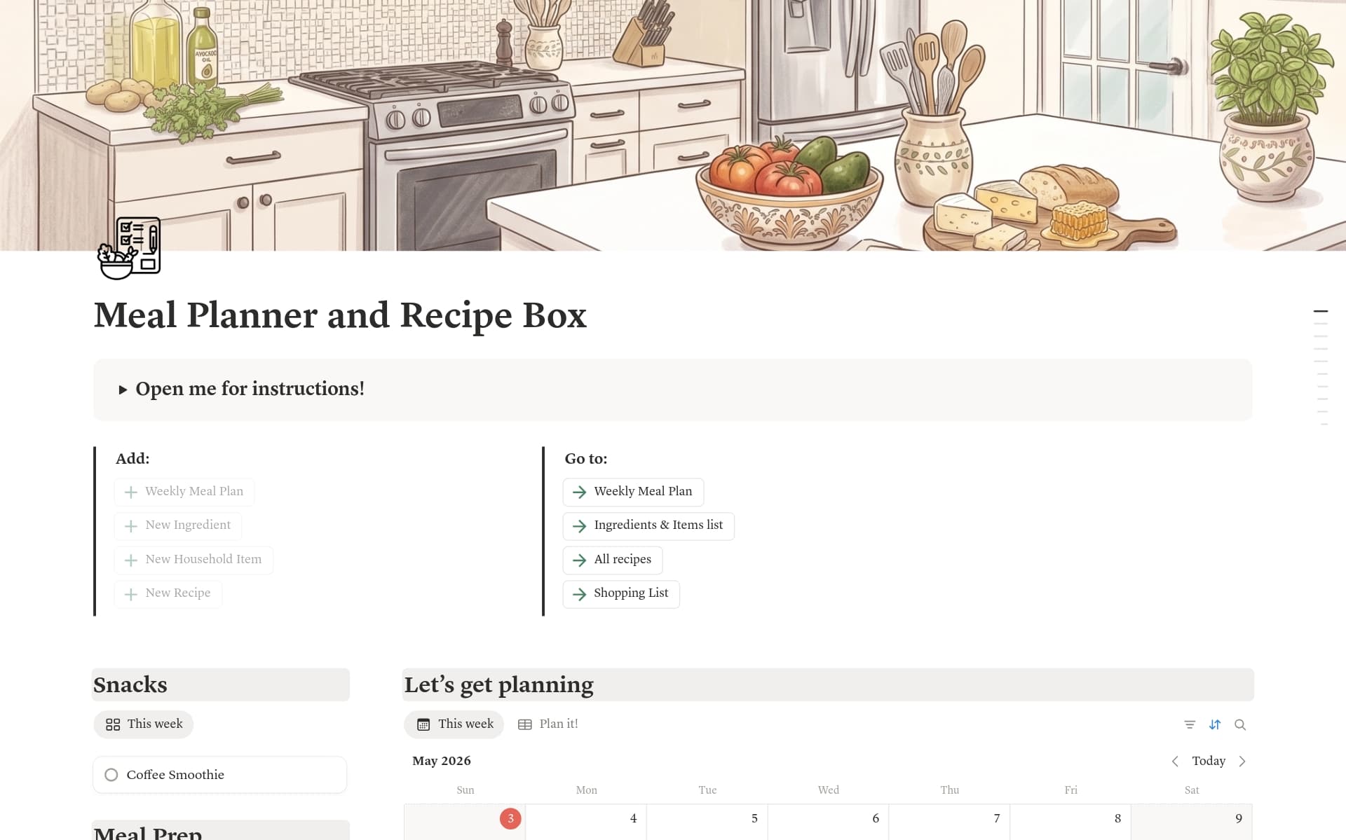Meal Planner and Recipe Box