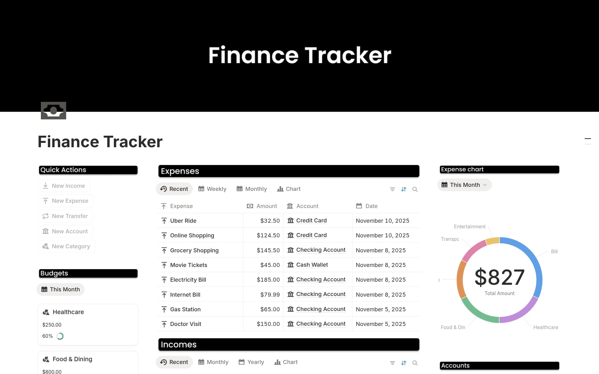 Finance Tracker - Expense, Budget Tracker