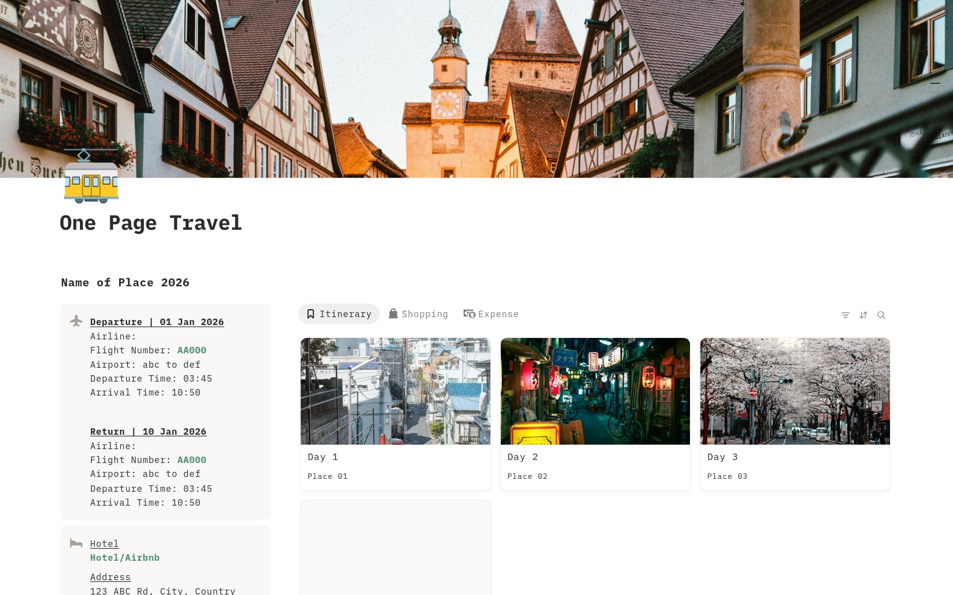 Travel Planner | Itinerary and Expense Tracker