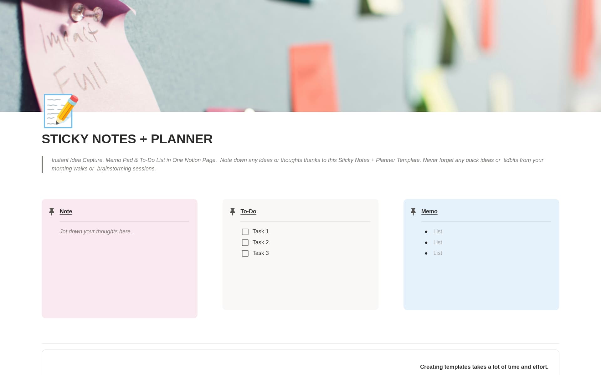Sticky Notes + Planner