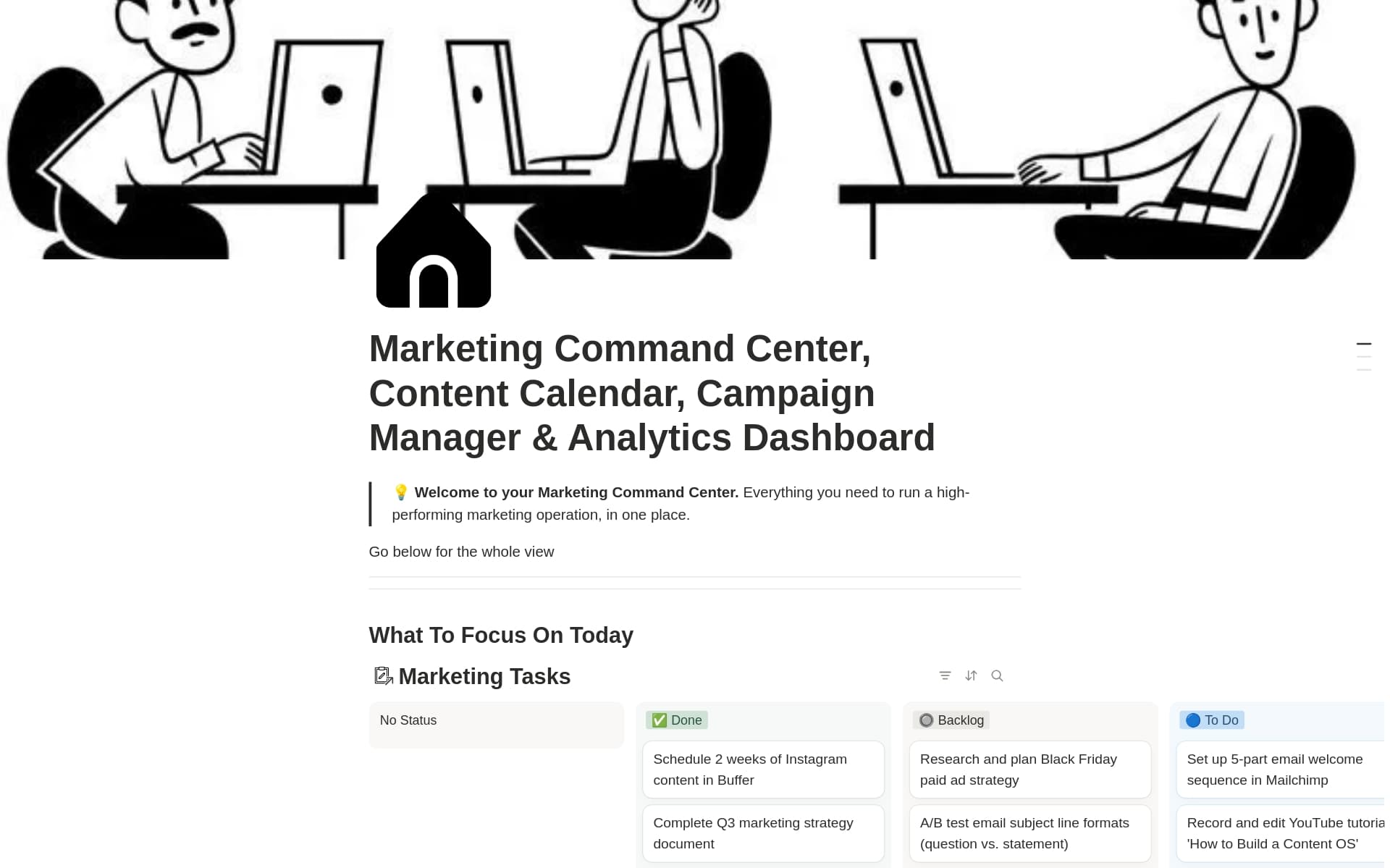 Campaign Manager, Content Calendar, & Marketing OS