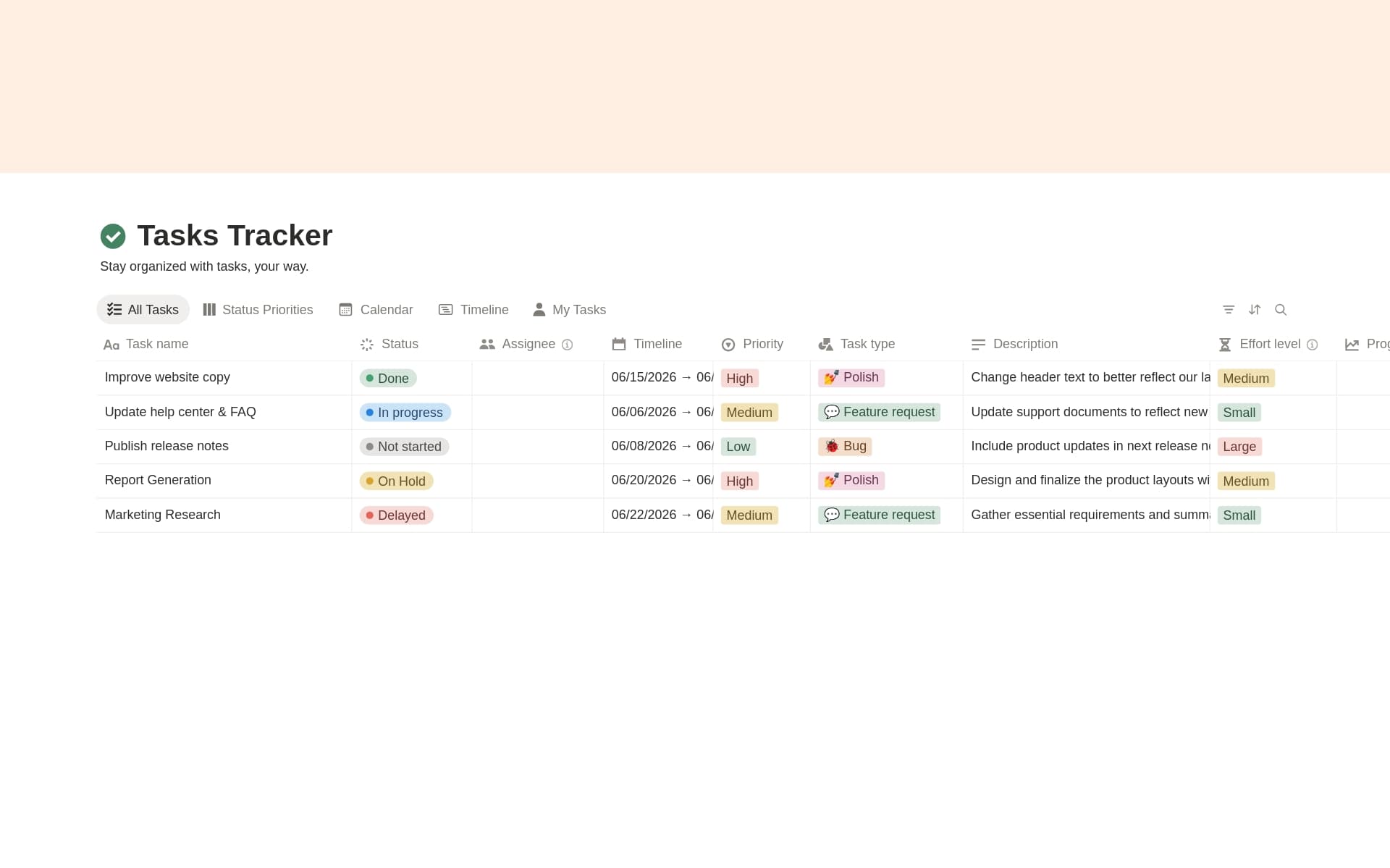 Tasks Tracker