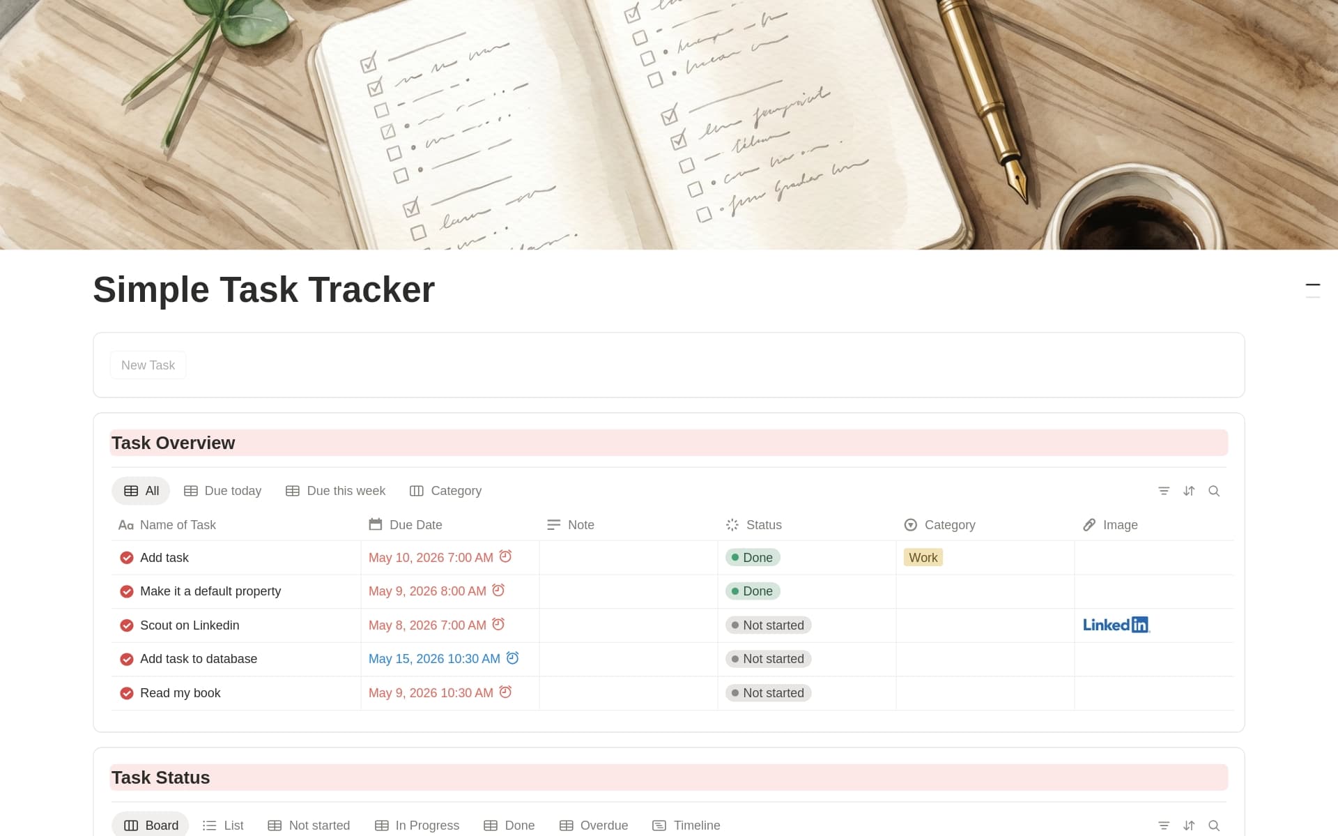 Simple task tracker