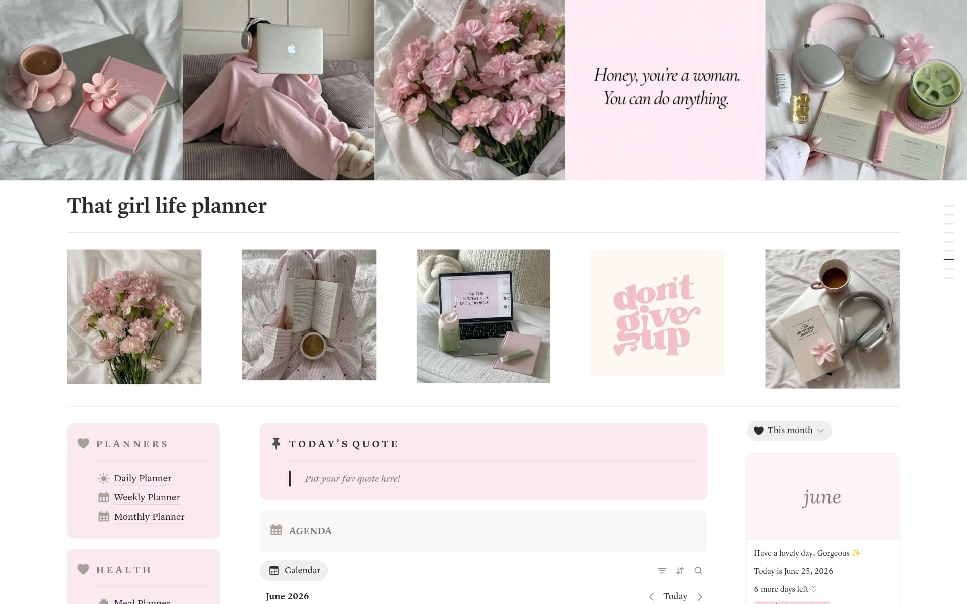 That girl life planner