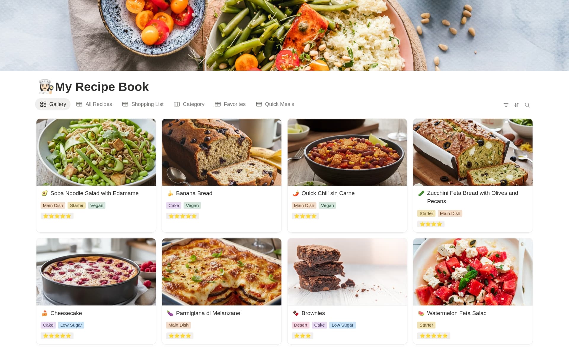 Recipe Book with Shopping List