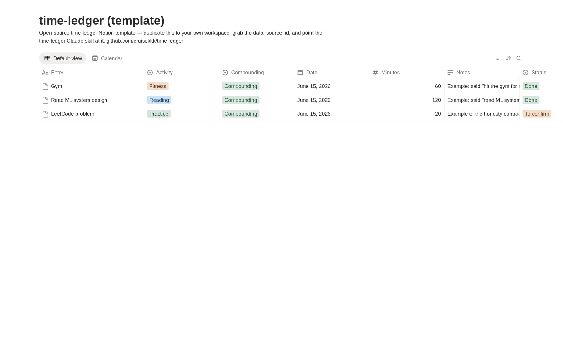 Time Ledger — track your time in one sentence