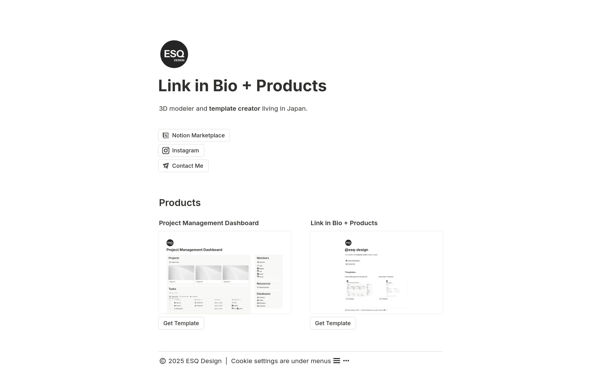 Link in Bio + Products