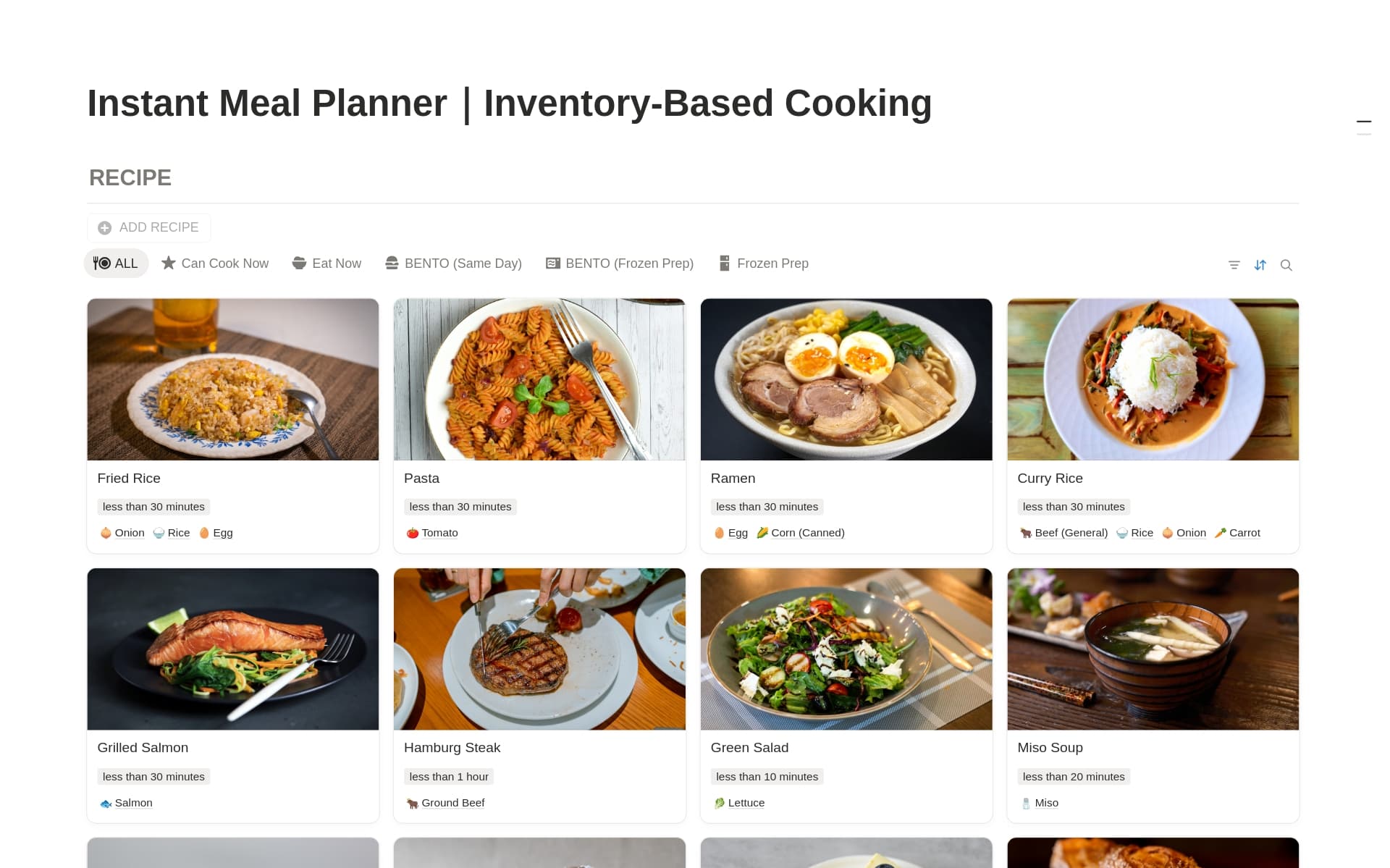 Instant Meal Planner|Inventory-Based Cooking