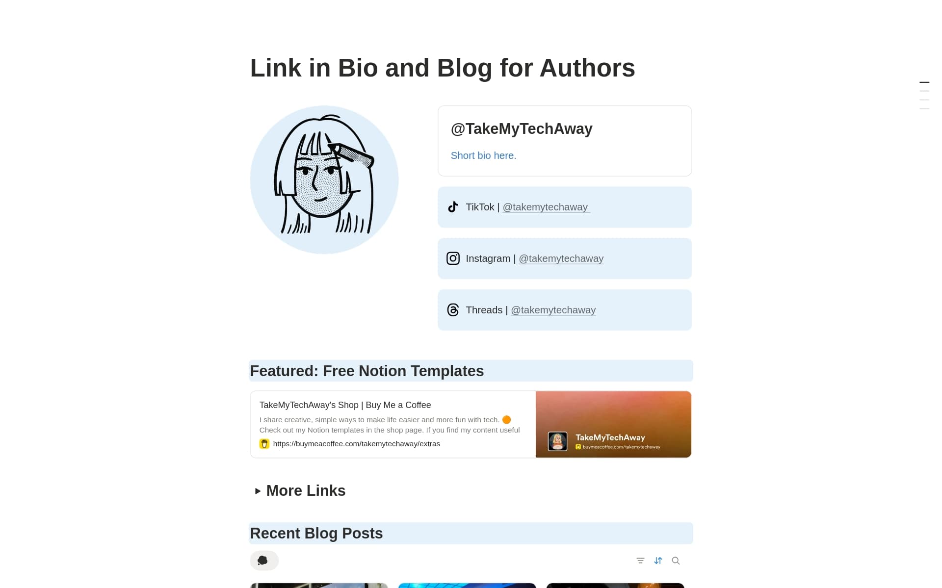 Link in Bio and Blog for Authors