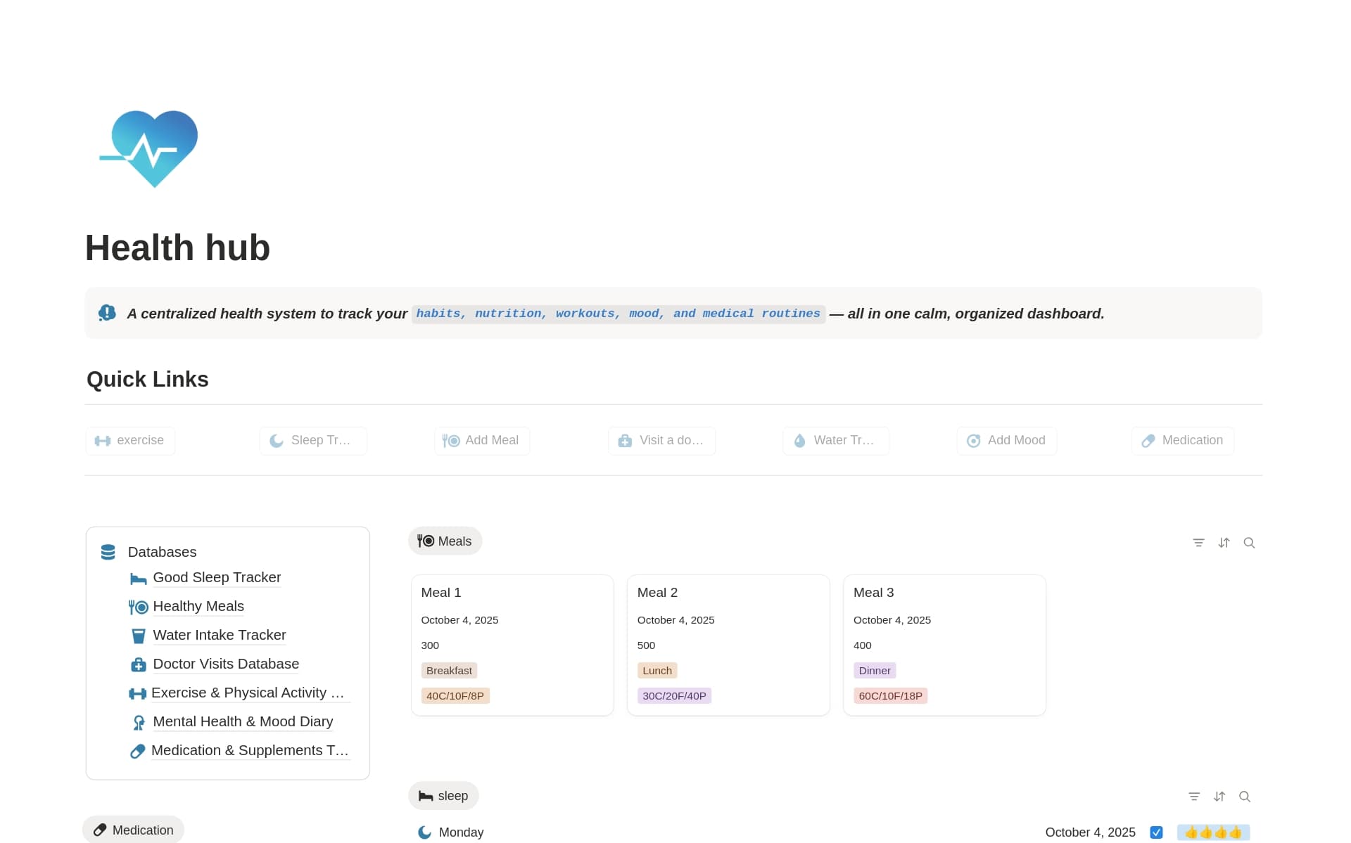 Health Hub OS — All-in-One Wellness Dashboard