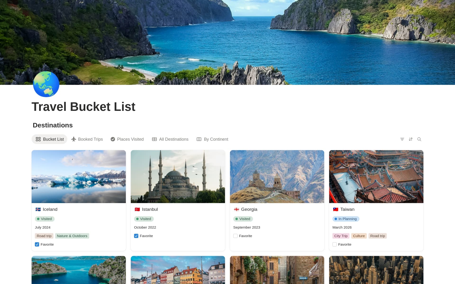 Travel Bucket List