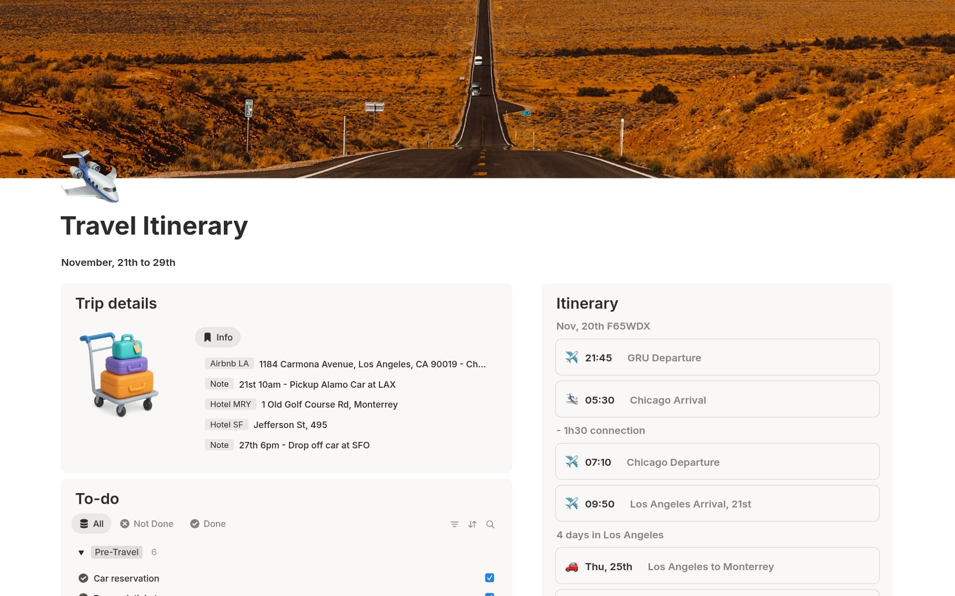 Travel itinerary By Jaque