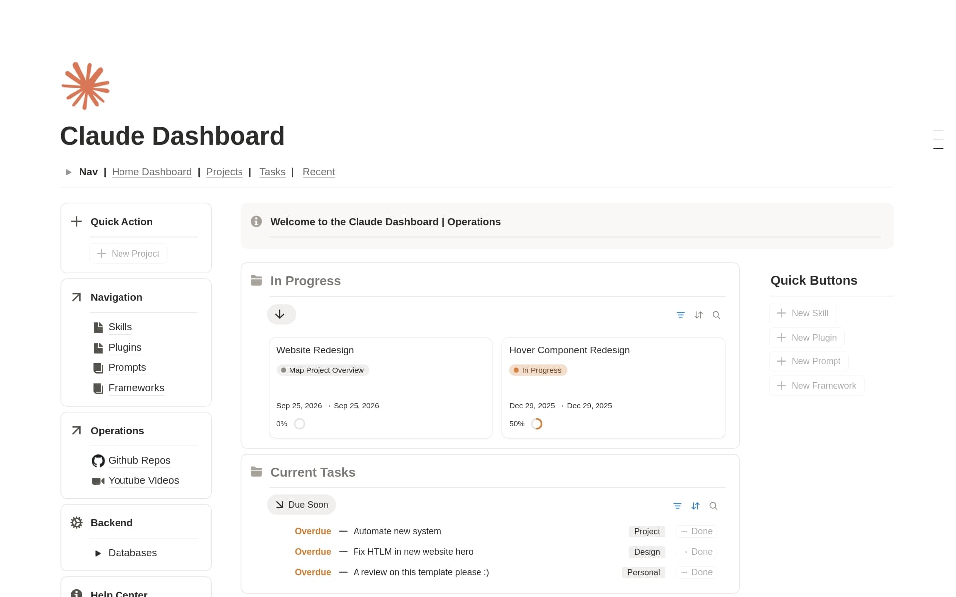 Claude Dashboard - (vibe coding)