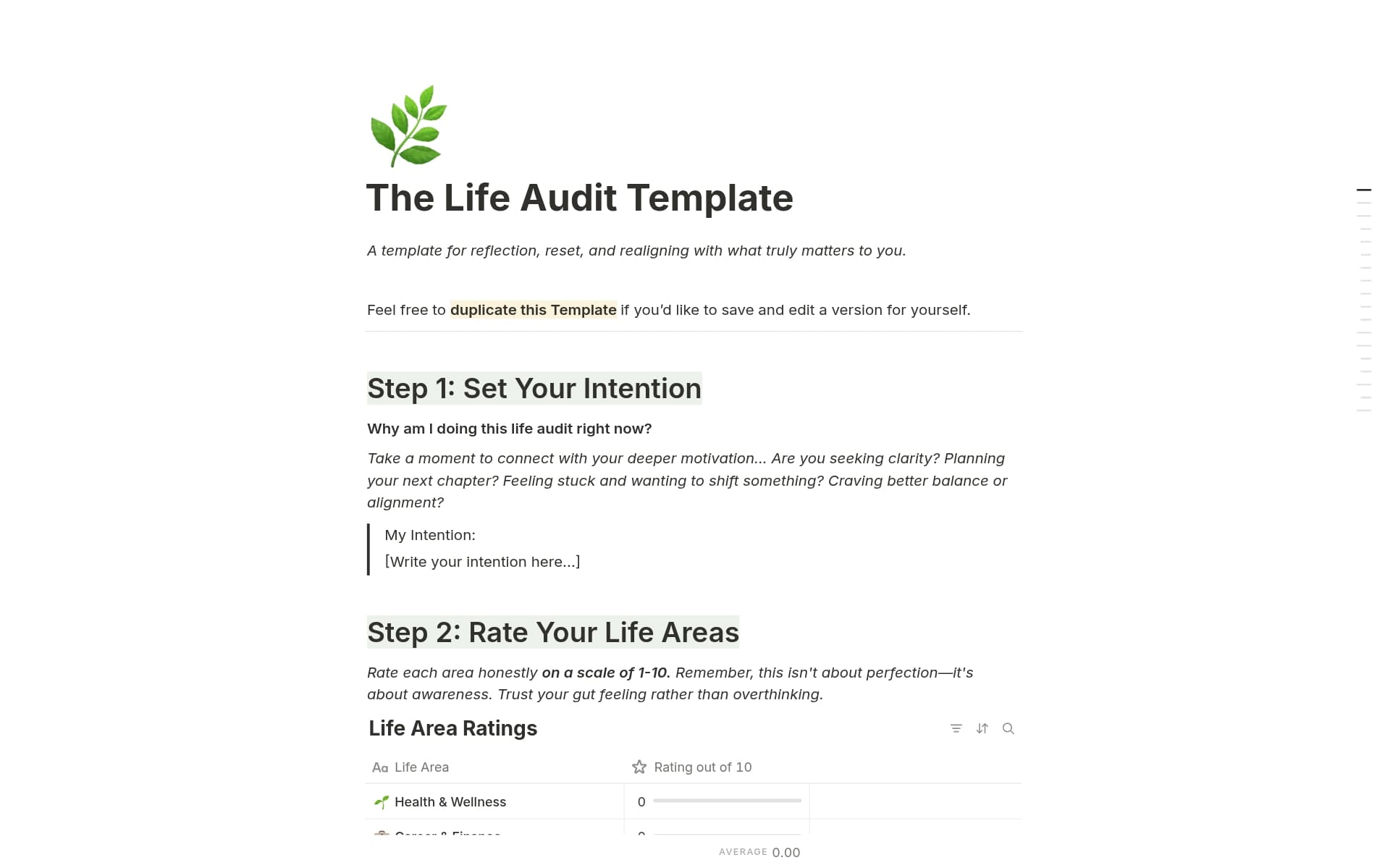 The Life Audit