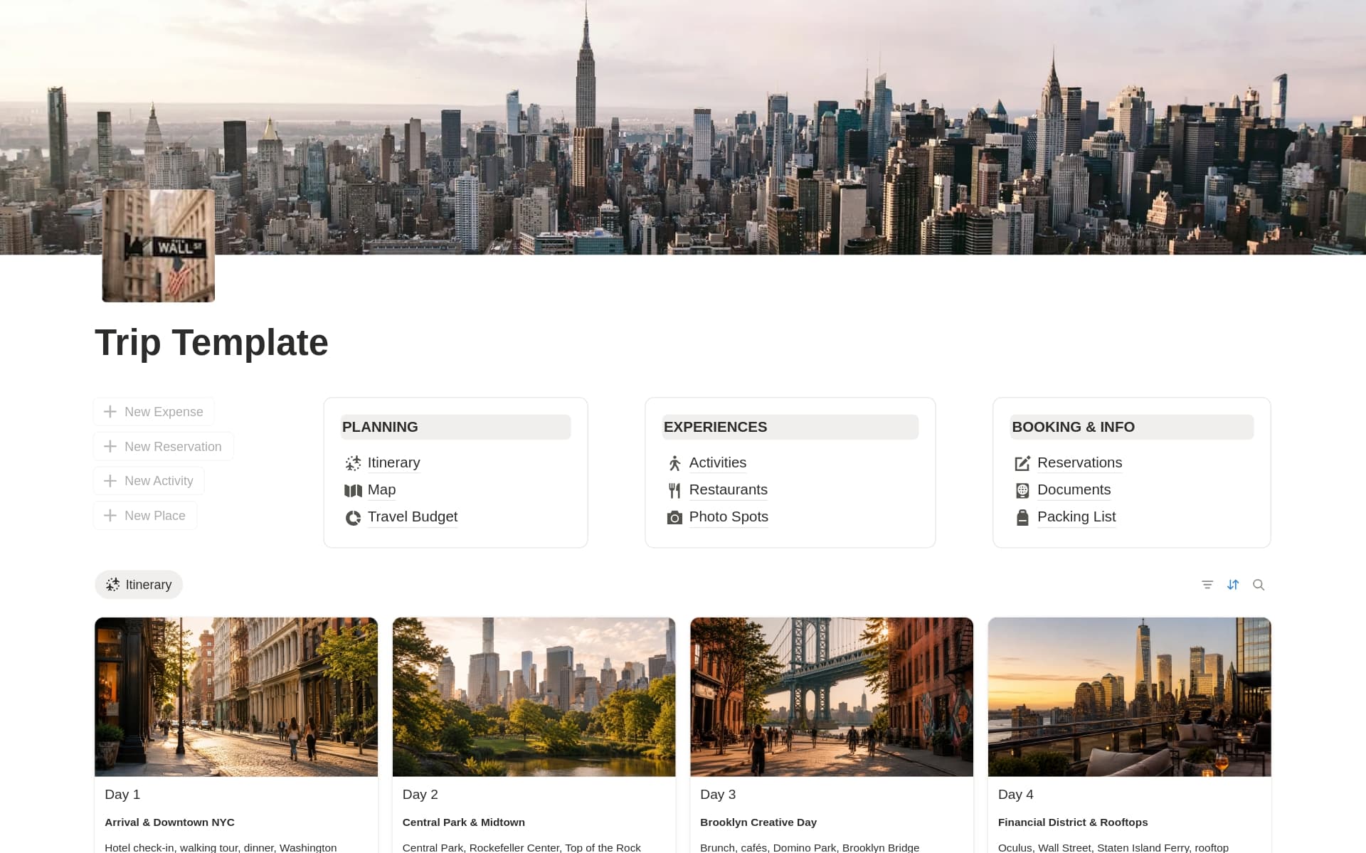 Trip Planner: Itinerary, Budget & Packing List