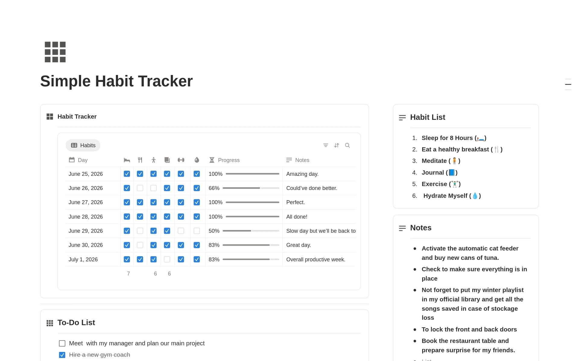 Simple Habit Tracker