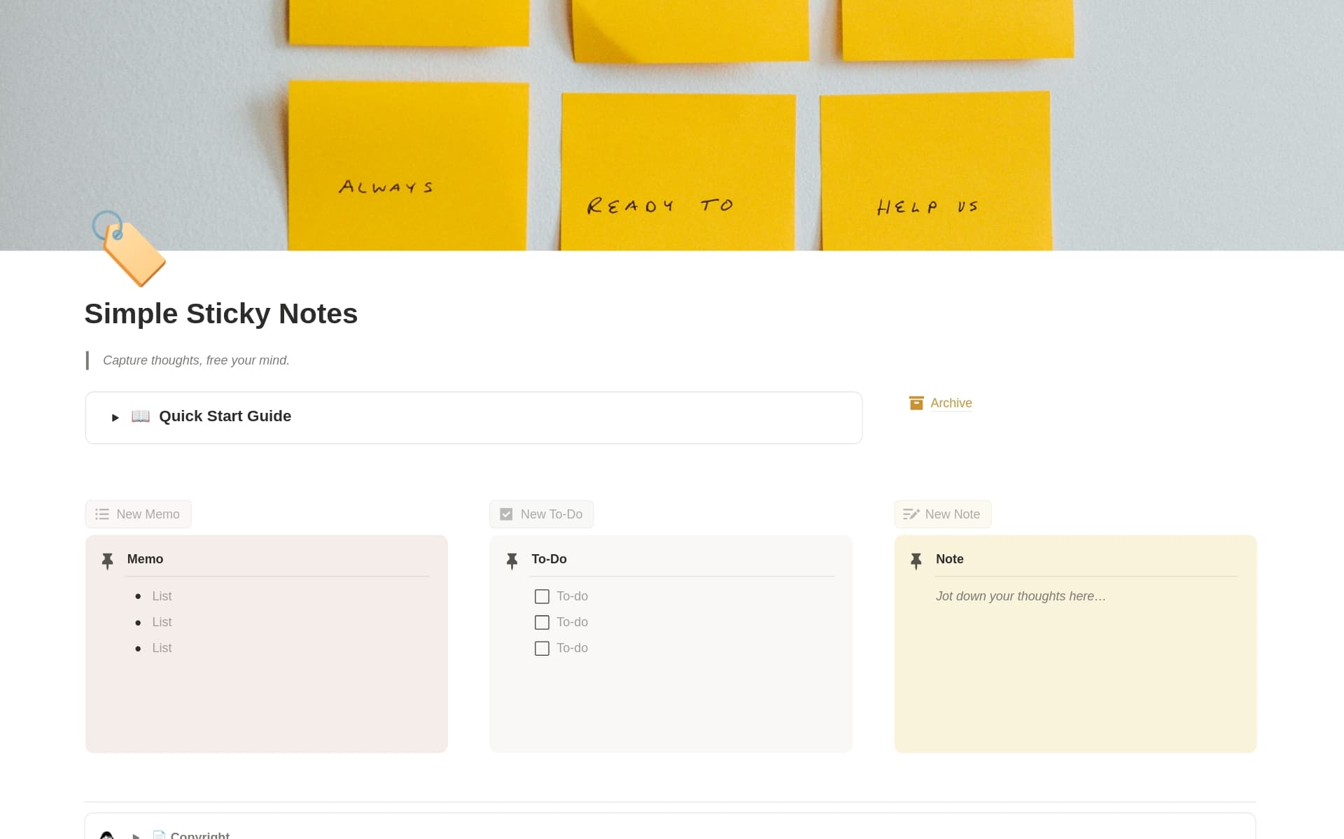 Simple Sticky Notes
