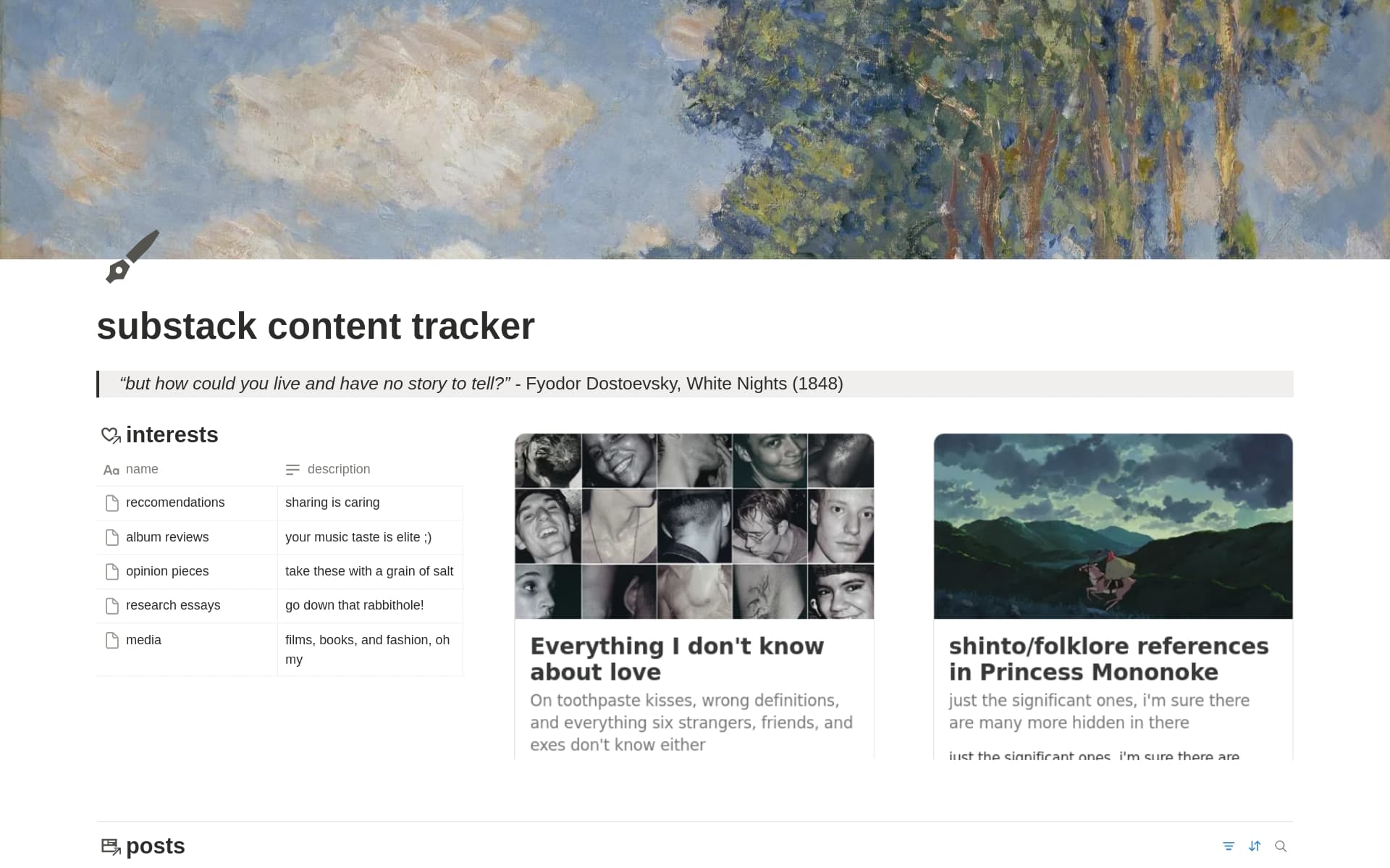 substack content tracker