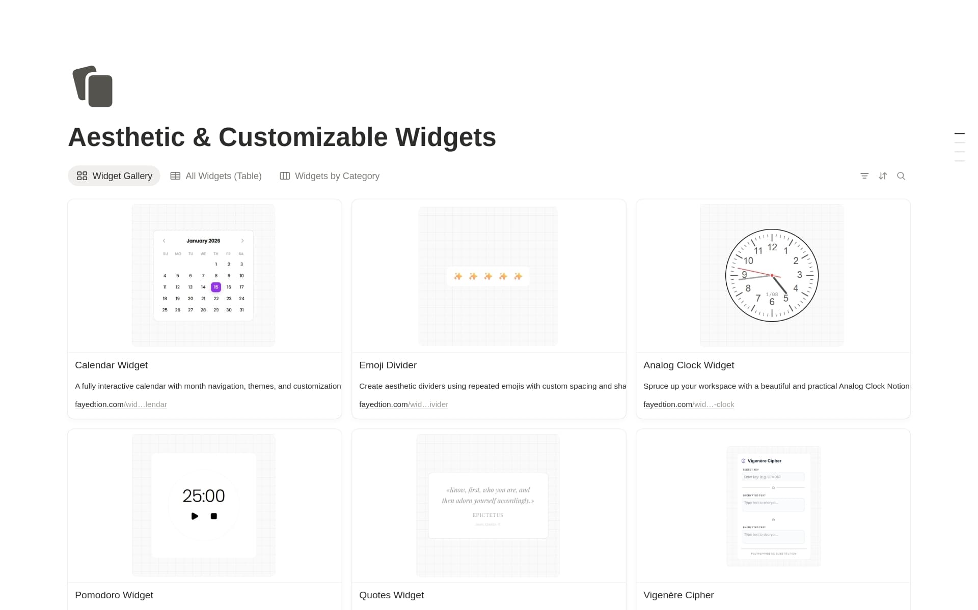 Aesthetic & Customizable Widgets