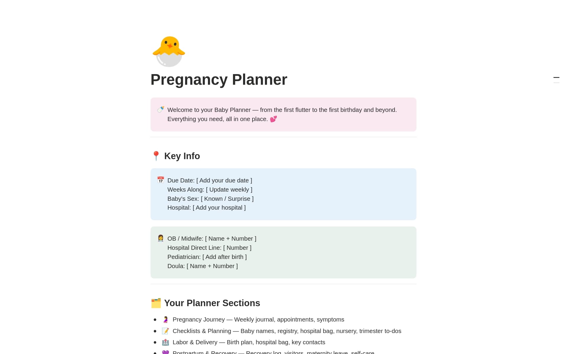 Pregnancy Planner