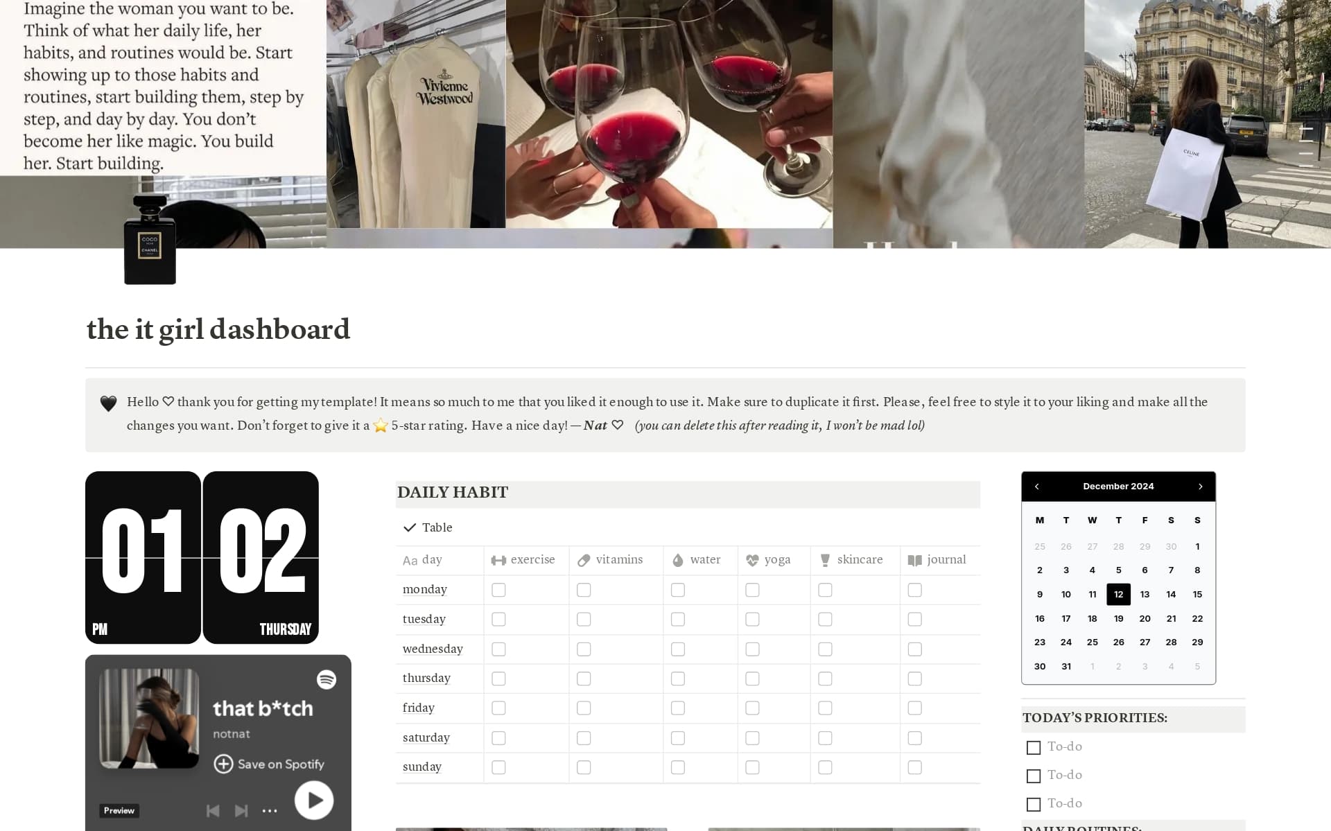 the it girl dashboard