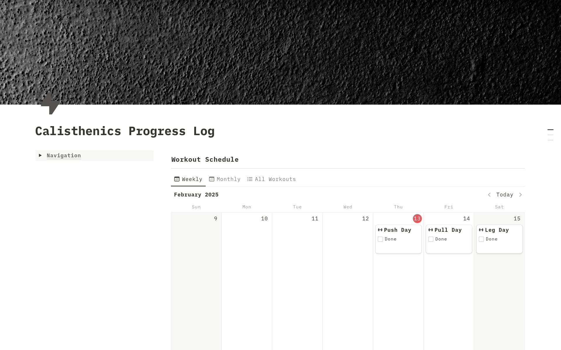 Calisthenics Progress Tracker