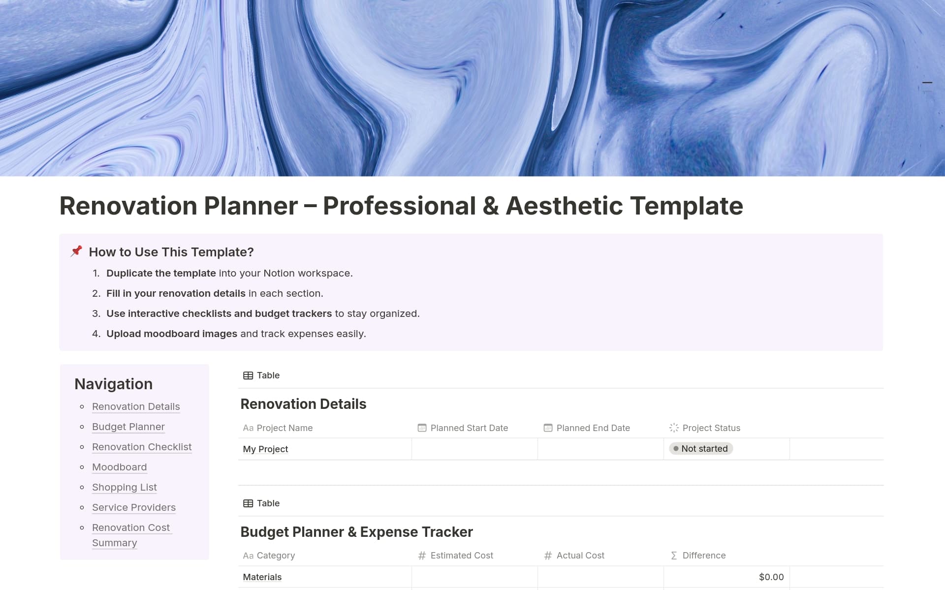 Renovation Planner