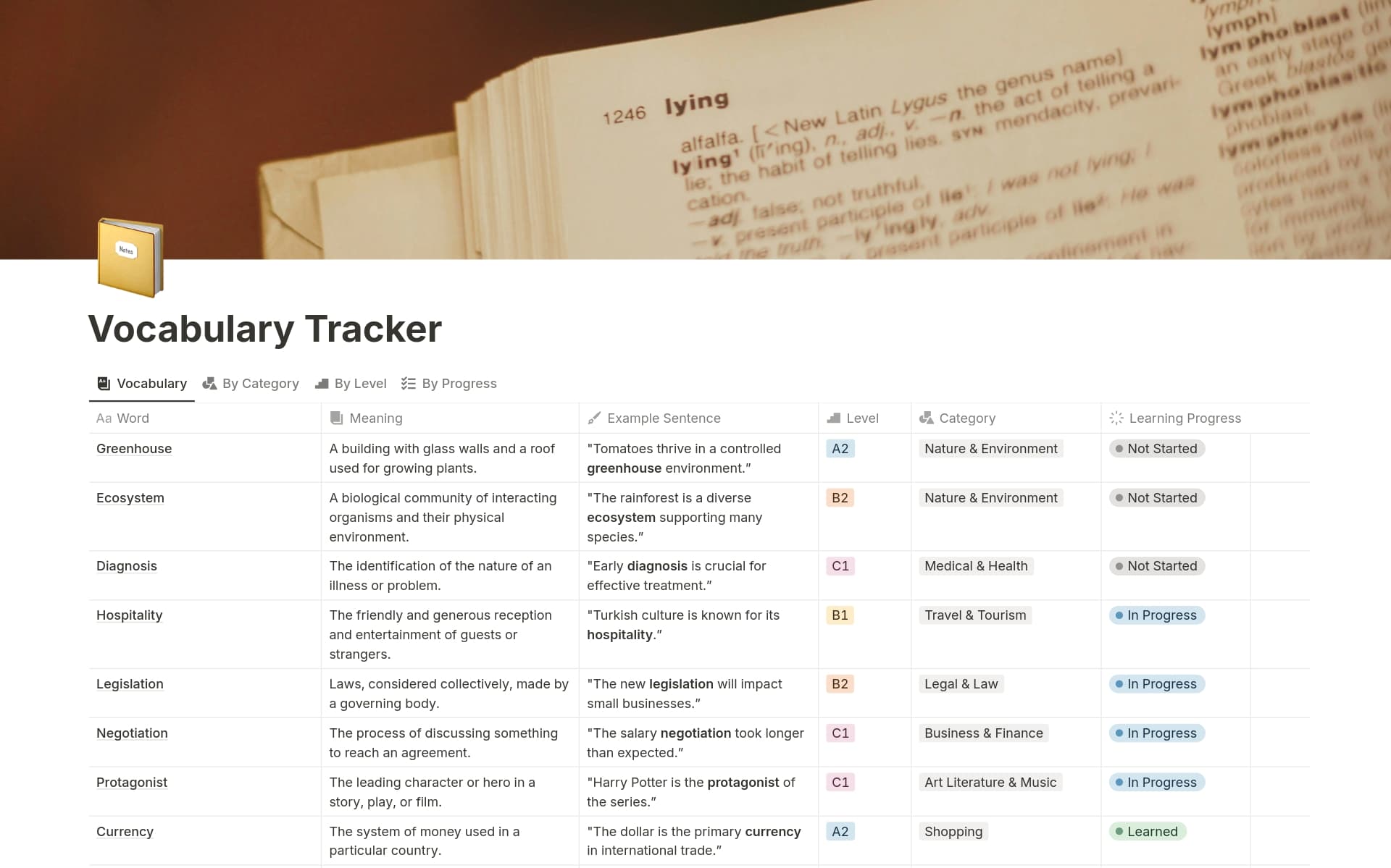 Vocabulary Tracker