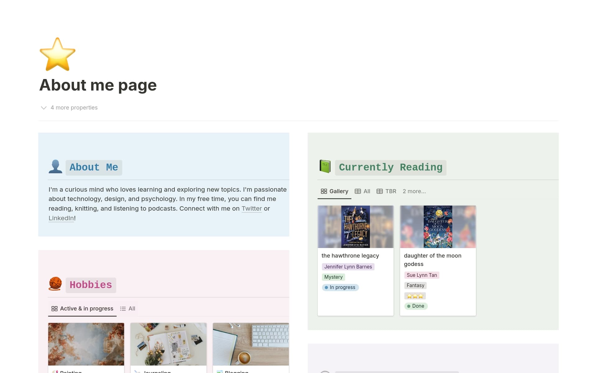 About Me / Link-in-bio page