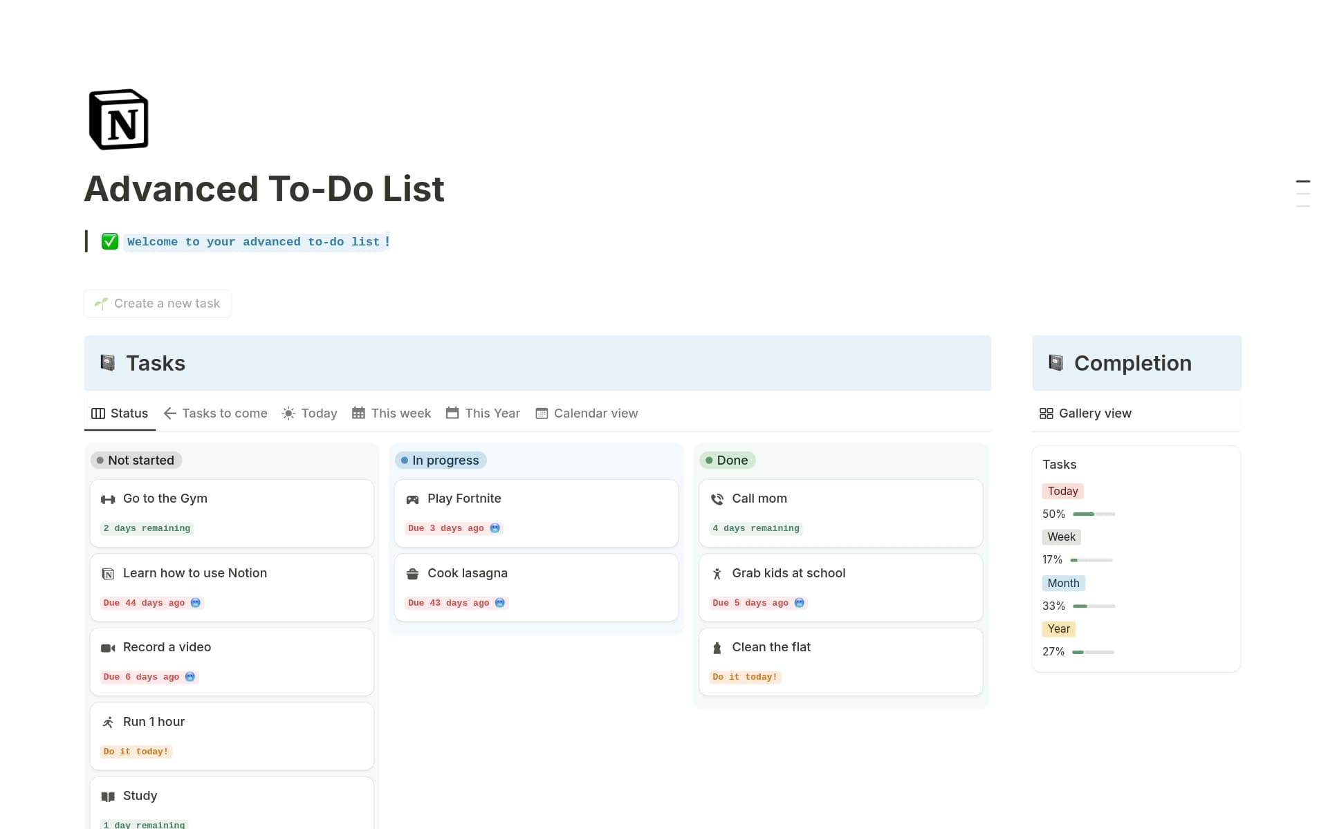 Advanced To-Do List