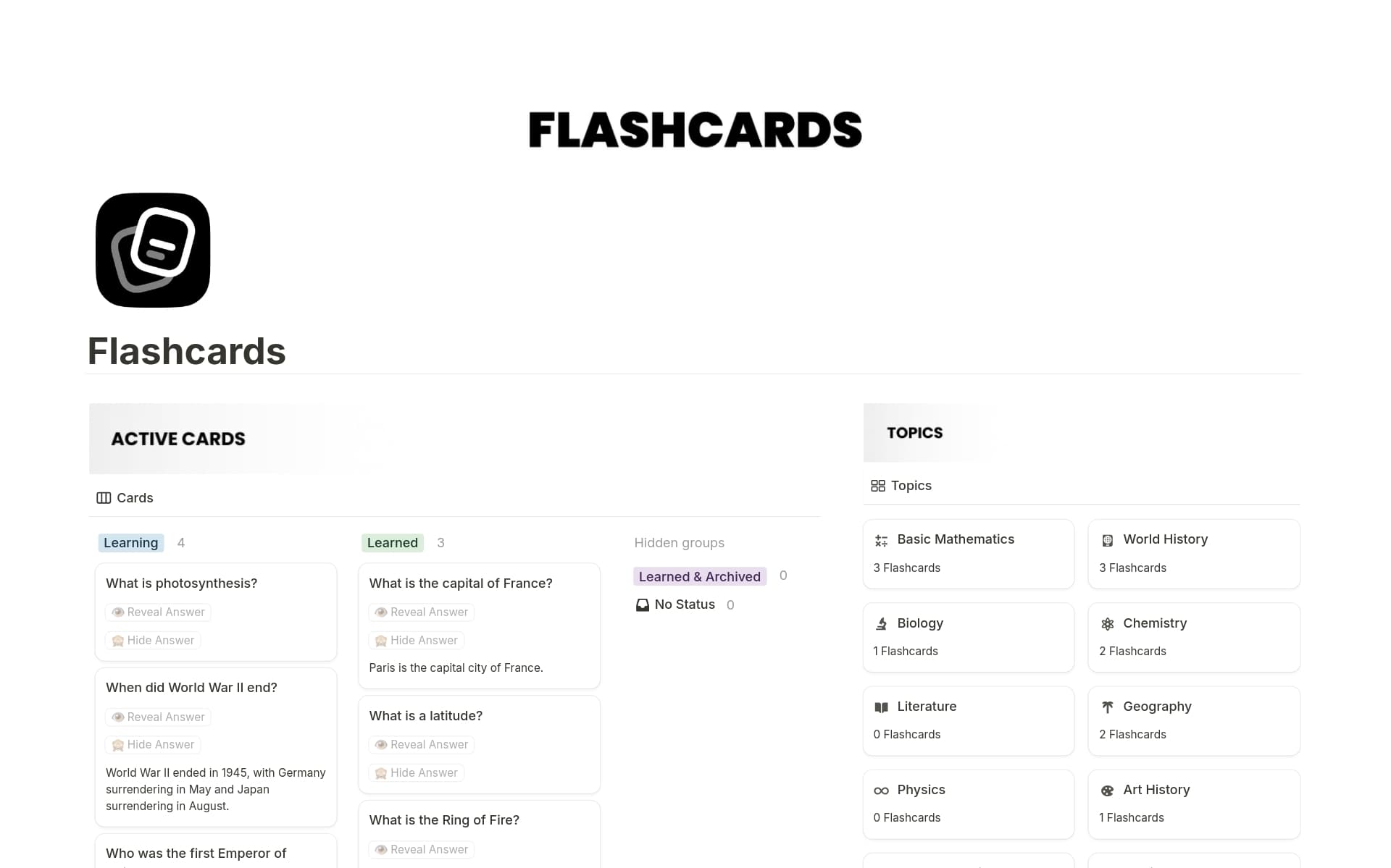 Flashcards