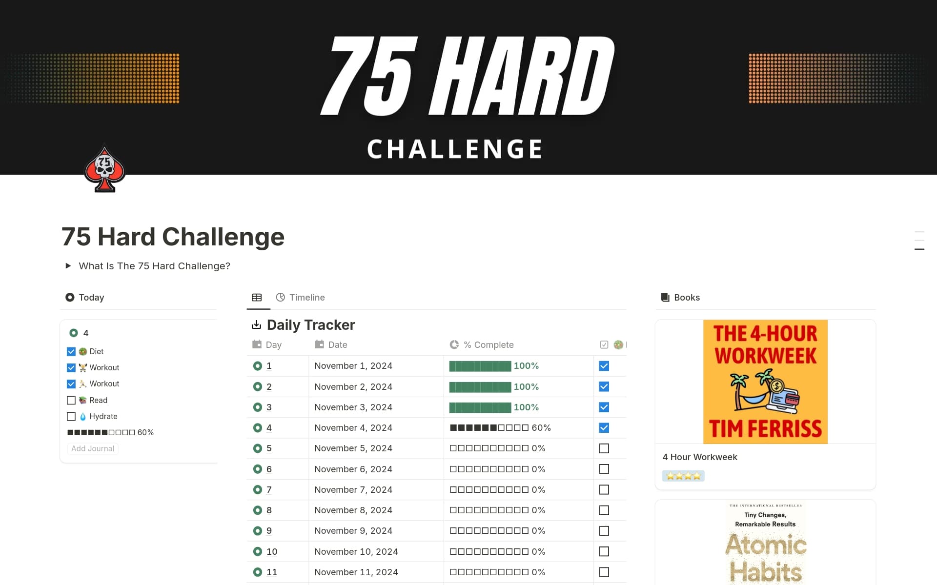 75 Hard Challenge Tracker